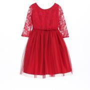 Sweet Kids Flower Girls Lace Sleeve Dress